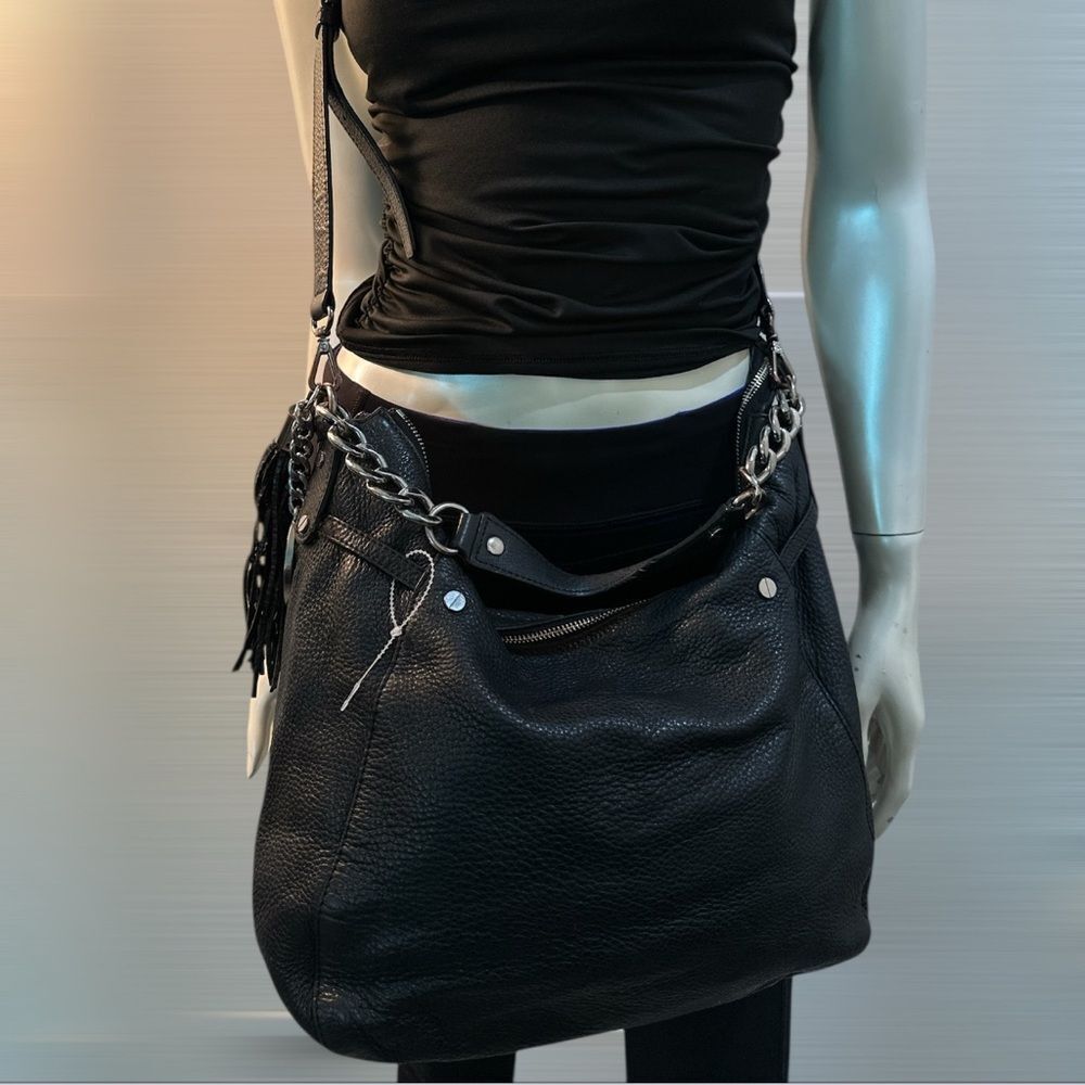 Michael Kors Black Ruched Top and Chain Strap Bag - Picture 10 of 11